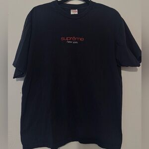 Supreme Black Tee with Red Logo